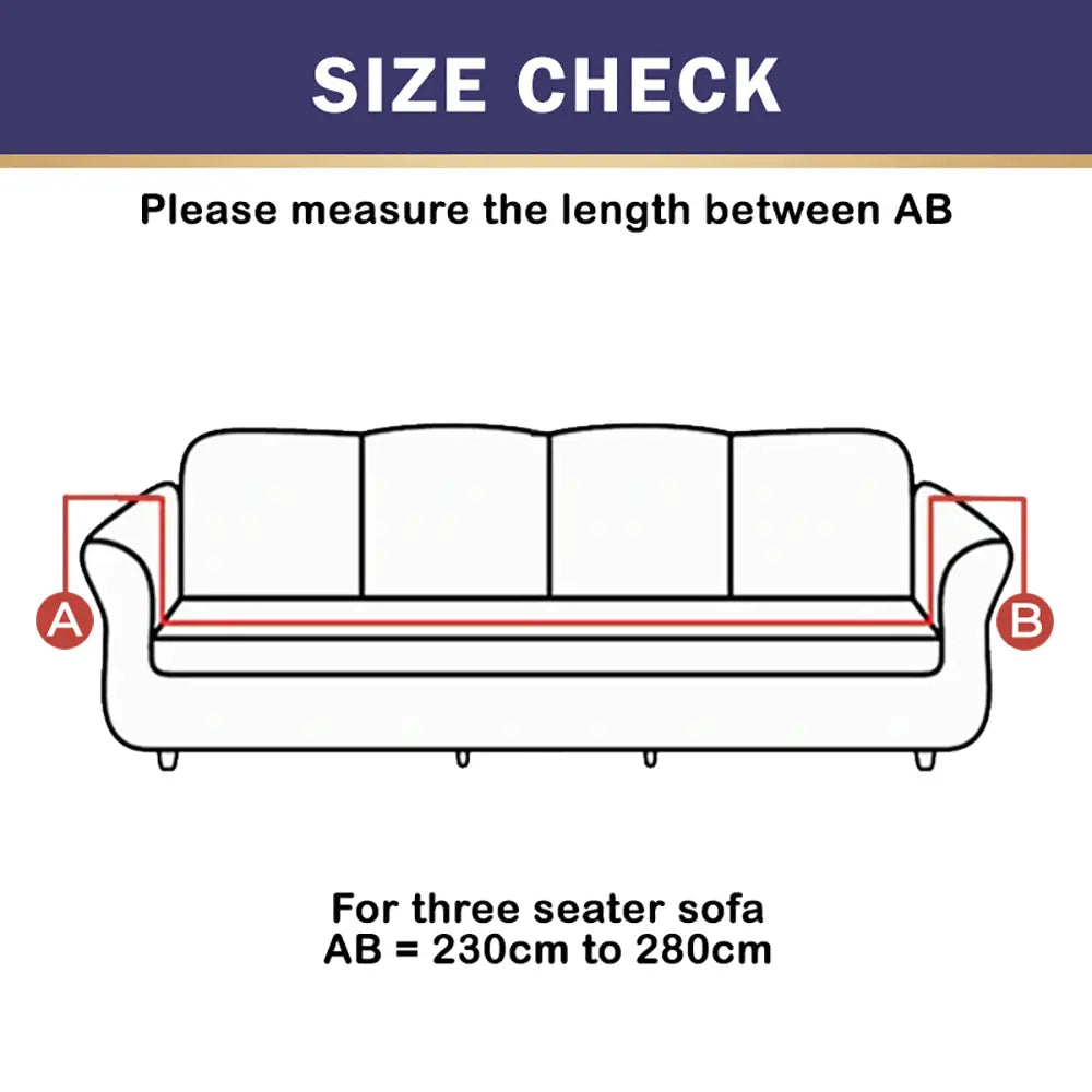 Luxton Home Elastic Stretchable Printed Fully Covered Sofa Slipcover, Golden Lines