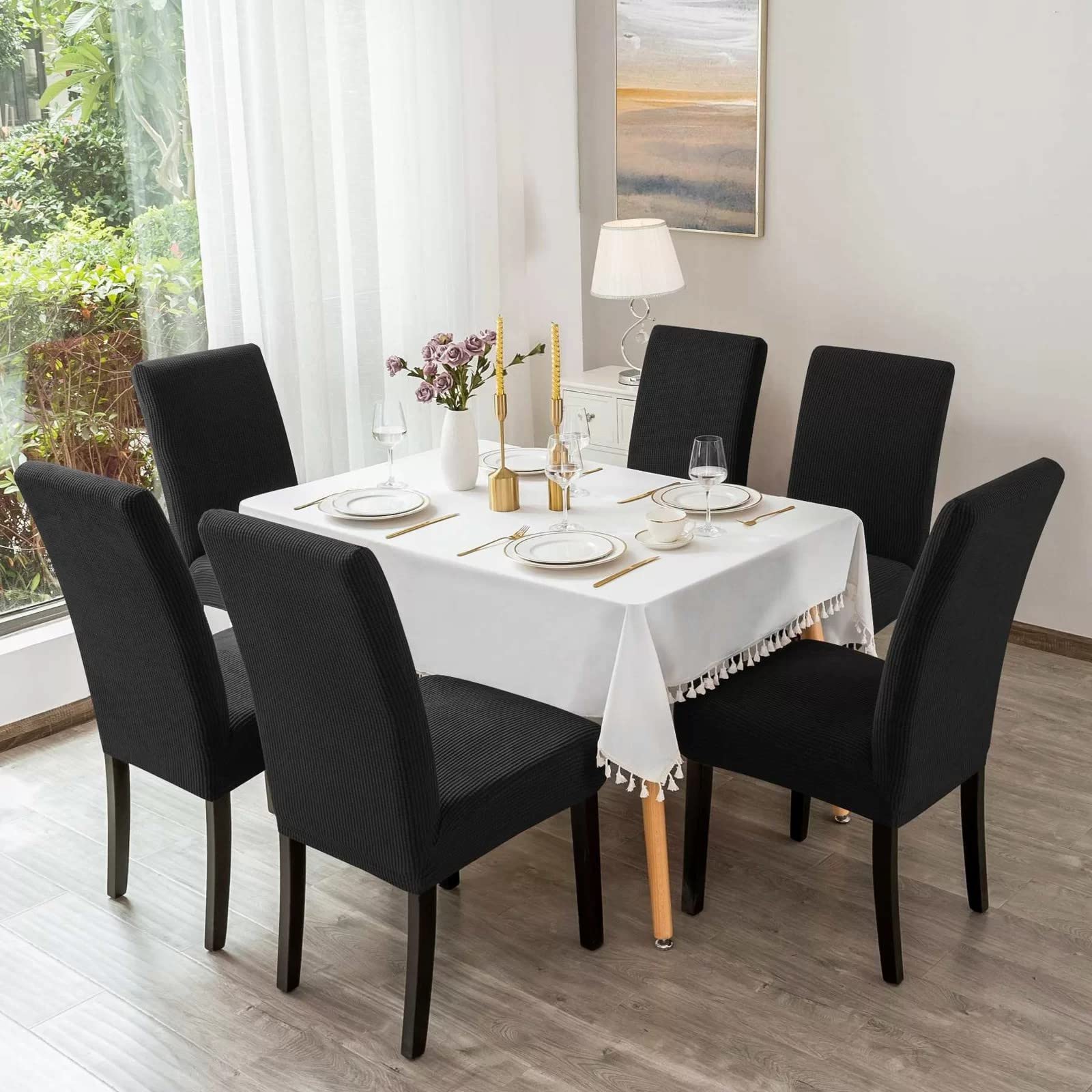 Luxton Home Chair Covers for Dining Room Chairs, Removable Washable Dining Chair Covers, Dining Chair Slipcovers Seat Protector