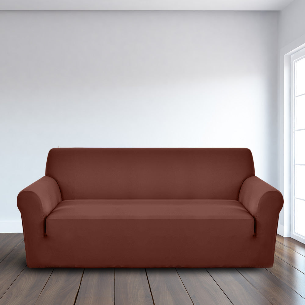 LUXTON HOME Universal Elastic Sofa Cover Stretchable Slipcover for Any Type of Sofa or Couch | Spandex Jacquard Fabric | Easy Installation & Washable | Living Room,Office (Dark Purple, Two Seater)