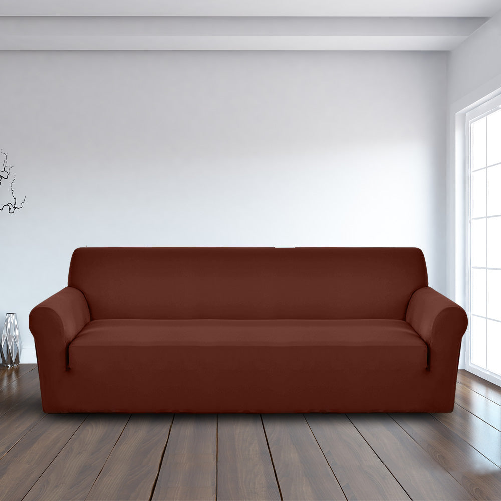 LUXTON HOME Universal Elastic Sofa Cover Stretchable Slipcover for Any Type of Sofa or Couch | Spandex Jacquard Fabric | Easy Installation & Washable | Living Room,Office (Dark Purple, Two Seater)