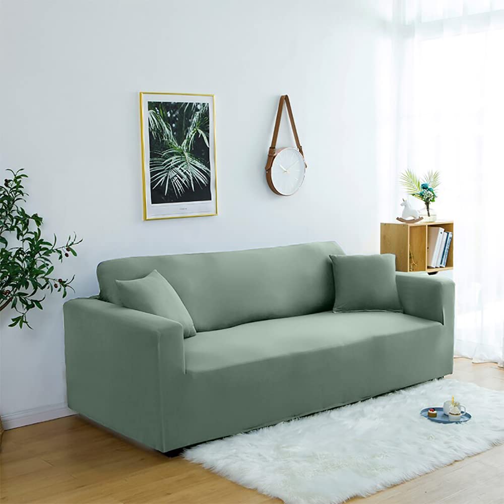 LUXTON HOME Universal Elastic Sofa Cover Stretchable Slipcover for Any Type of Sofa or Couch | Spandex Jacquard Fabric | Easy Installation & Washable | Living Room,Office (Dark Purple, Two Seater)