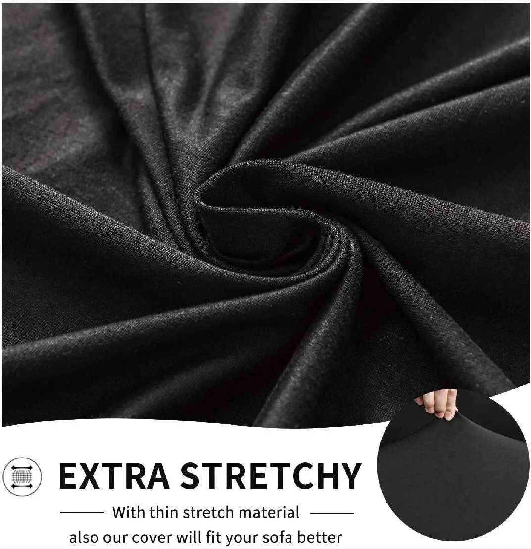 LUXTON HOME Universal Elastic Sofa Cover Stretchable Slipcover for Any Type of Sofa or Couch | Spandex Jacquard Fabric | Easy Installation & Washable | Living Room,Office (Dark Purple, Two Seater)