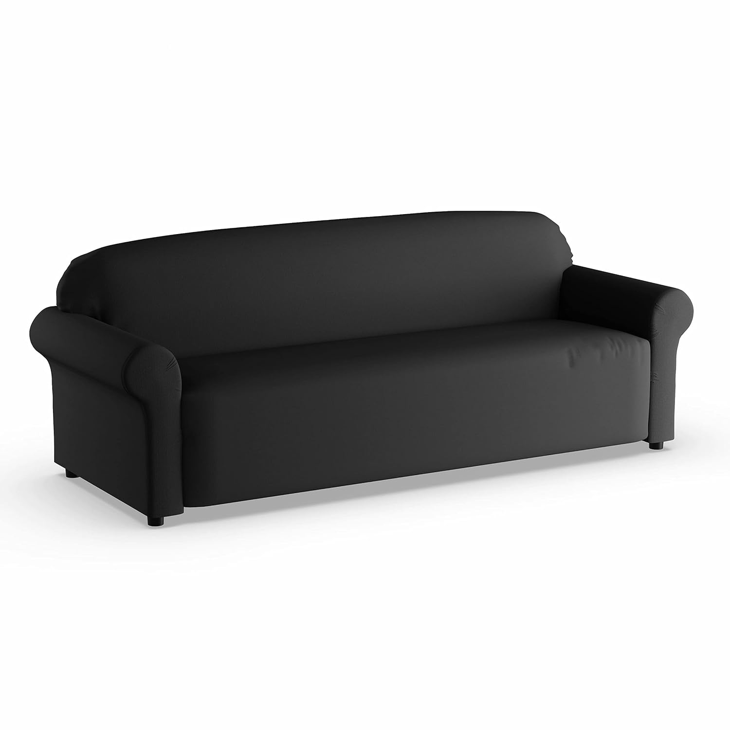 LUXTON HOME Universal Elastic Sofa Cover Stretchable Slipcover for Any Type of Sofa or Couch | Spandex Jacquard Fabric | Easy Installation & Washable | Living Room,Office (Dark Purple, Two Seater)