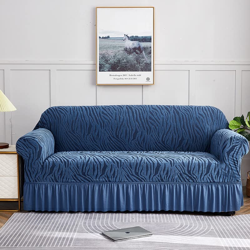 Luxton Home Universal Designer Sofa Cover for Any Type of Sofa or Couch, Stretchable 3 Seater and Single Seater, Washable Spandex Jacquard Fabric (Beige, Single Seater)