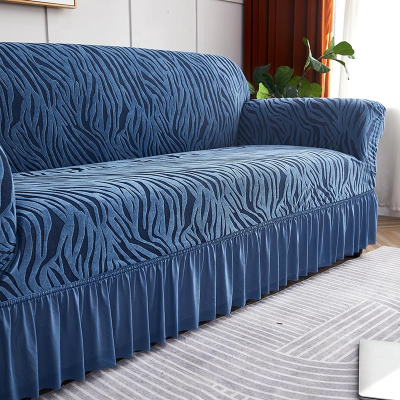 Luxton Home Universal Designer Sofa Cover for Any Type of Sofa or Couch, Stretchable 3 Seater and Single Seater, Washable Spandex Jacquard Fabric (Beige, Single Seater)