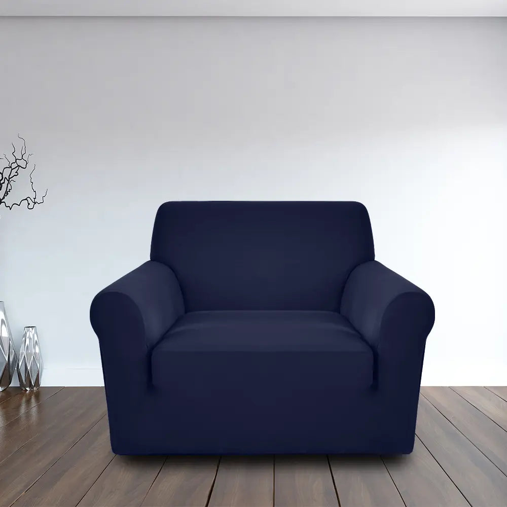 LUXTON HOME Universal Elastic Sofa Cover Stretchable Slipcover for Any Type of Sofa or Couch, Color-Navy Blue.