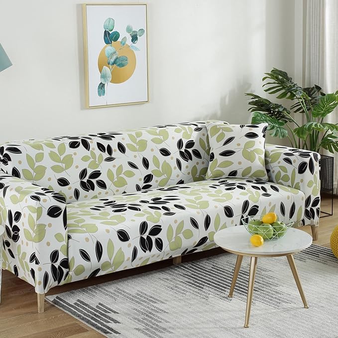 Luxton Home Elastic Stretchable Printed Fully Covered Sofa Slipcover, FOLIAGE