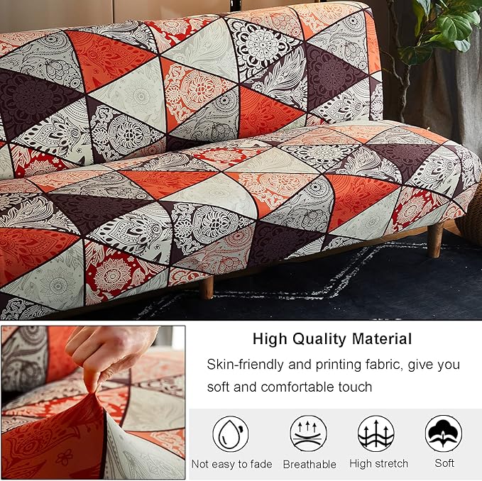 Luxton Home Elastic Stretchable Printed Fully Covered Sofa Slipcover, KARMA