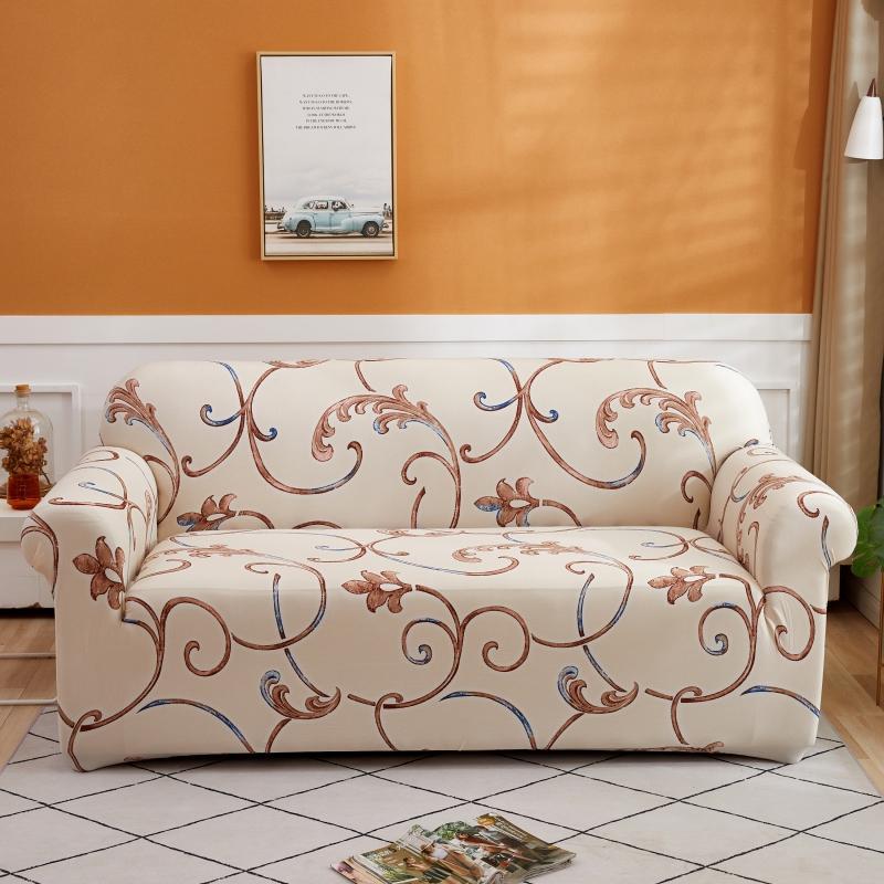 Luxton Home Elastic Stretchable Printed Fully Covered Sofa Slipcover, MOTIF