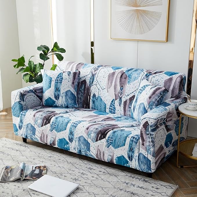 Luxton Home Elastic Stretchable Printed Fully Covered Sofa Slipcover, MYSTIQUE