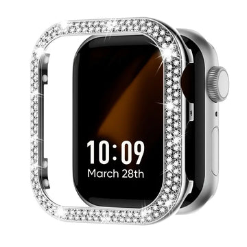 Bling Bumper Case Compatible with 45mm Apple Watch iWatch Series 7/8, Full Protective Cover, Two Line Bling Diamond Cover [Watch NOT Included]